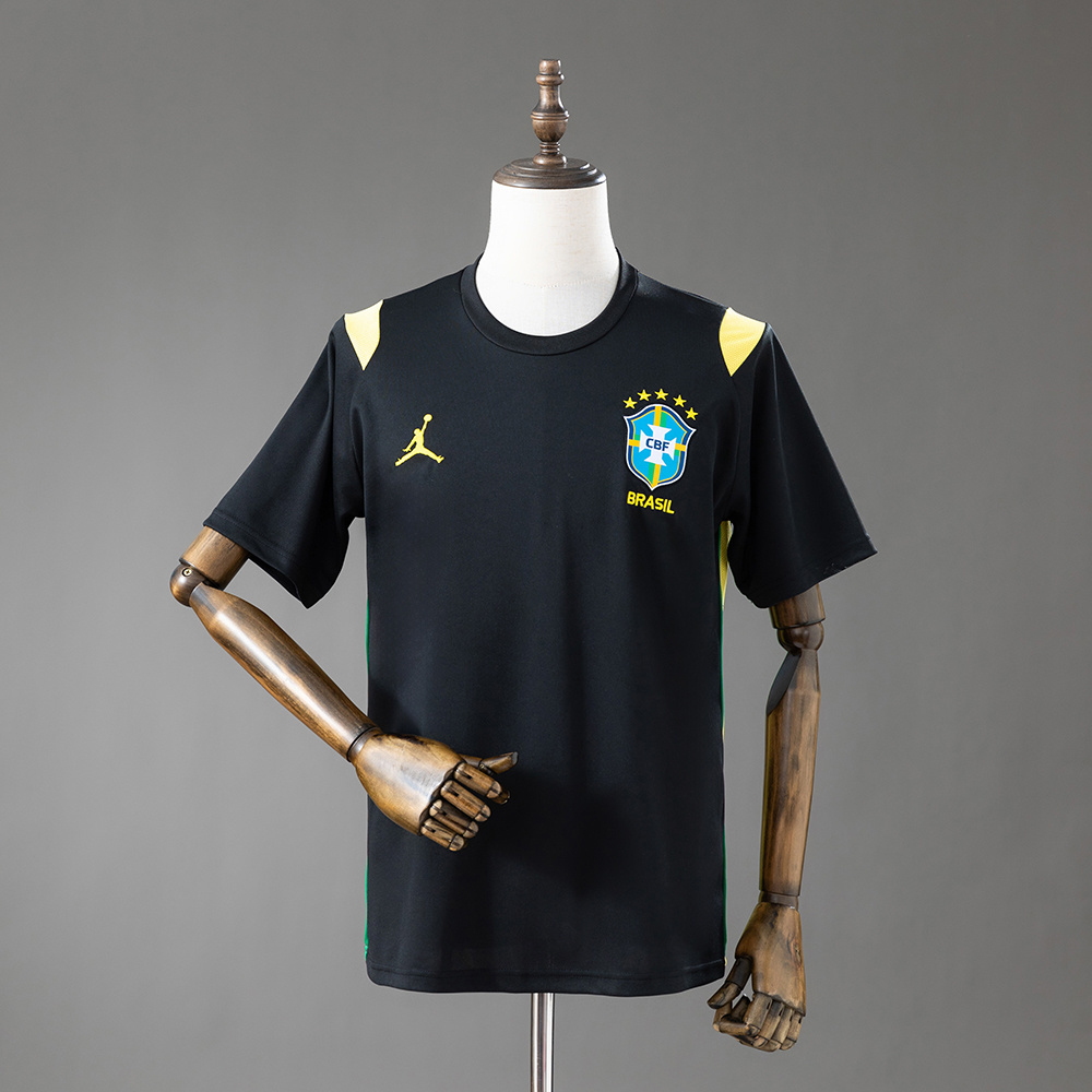 Camisa Brasil Jordan Brand Drill Top - Black Torcedor