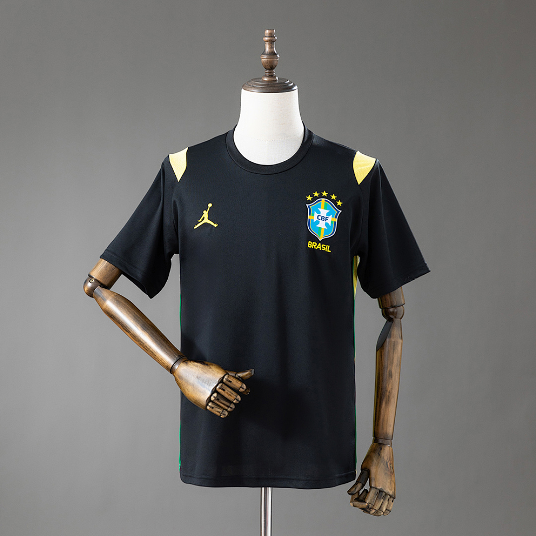 Camisa Brasil Jordan Brand Drill Top - Black Torcedor