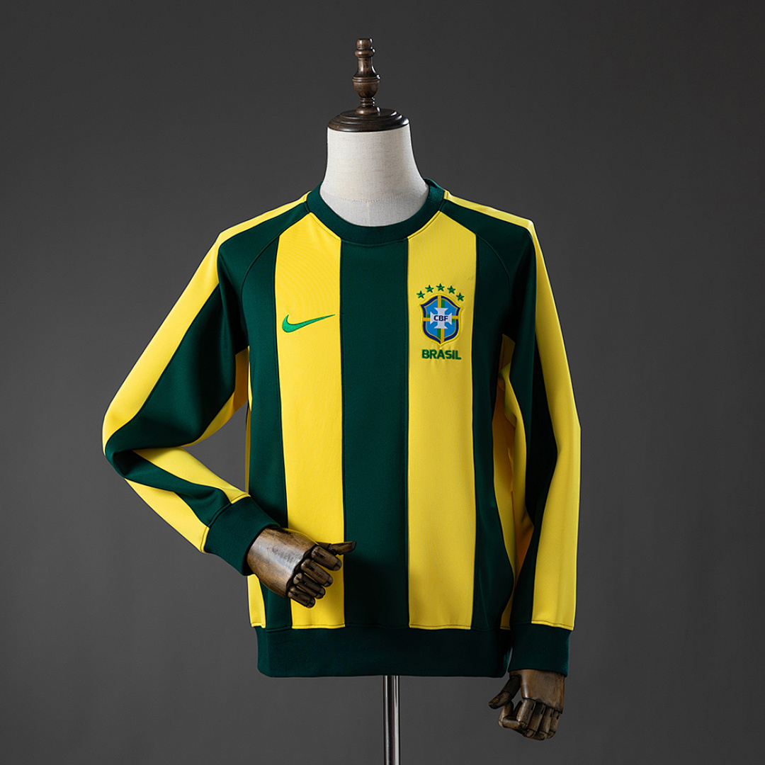 Camisa Brasil Long-sleeved Sweatshirt - Yellow & Green M-3XL Torcedor
